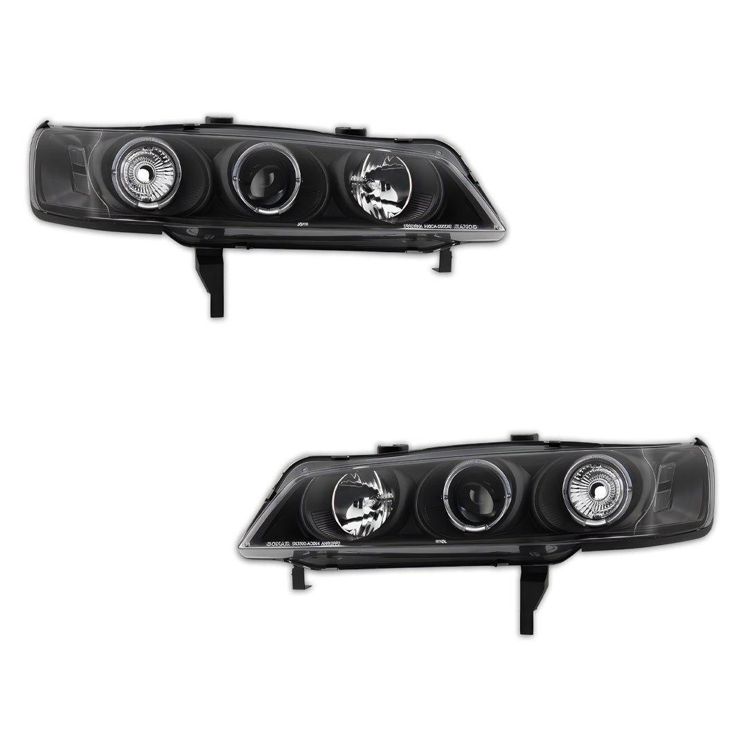 Honda Accord CD (1994 - 1997) Black CCFL Angel Eyes Projector Headlights LH + RH