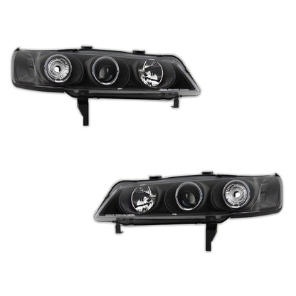 Honda Accord CD (1994 - 1997) Black CCFL Angel Eyes Projector Headlights LH + RH