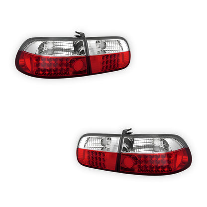 Honda Civic EG (1992 - 1995)  JDM Clear Red LED Tail lights LH + RH