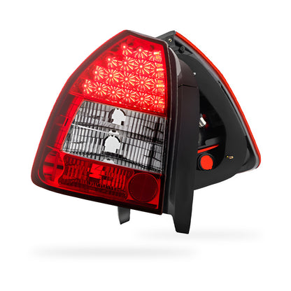 Honda Civic EK Hatchback (1996 - 2000) Premium JDM Clear Red LED Tail Lights LH + RH