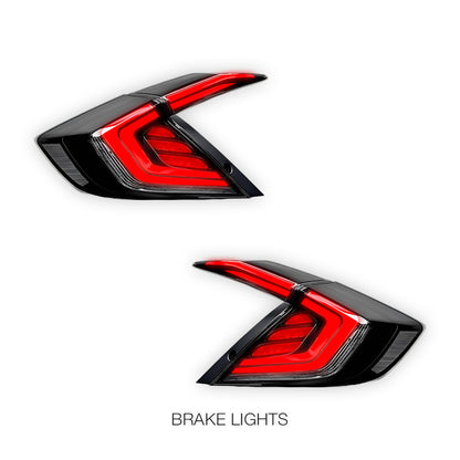 Honda Civic FC / FK (2016 - 2018) Smoked Red Tail Lights LH + RH