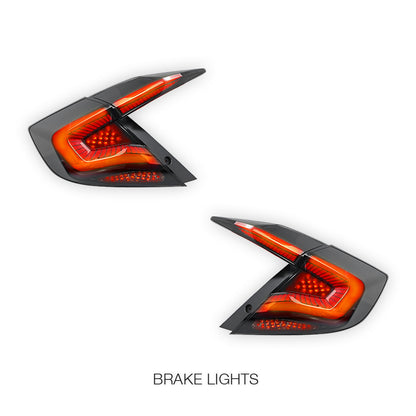 Honda Civic FC Sedan (2016 - 2018) Sequential Smoked LED Tail Lights LH + RH