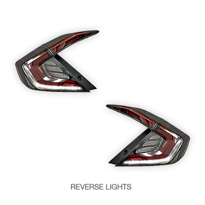 Honda Civic FK4 / FK7 / FK8 (2016 - 2018) Clear Sequential LED Tail Lights LH + RH