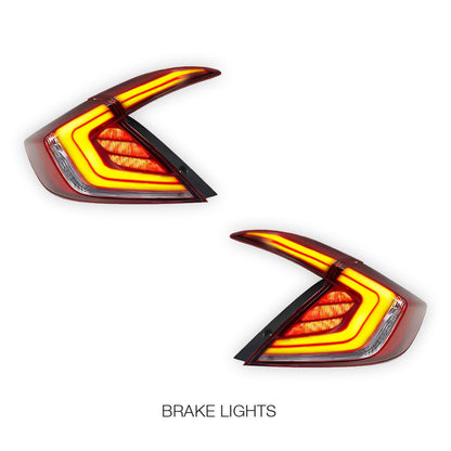 Honda Civic FK4 / FK7 / FK8 (2016 - 2018) Red Sequential LED Tail Lights LH + RH