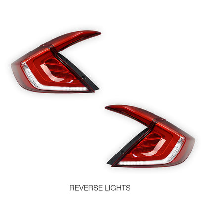 Honda Civic FK4 / FK7 / FK8 (2016 - 2018) Red Sequential LED Tail Lights LH + RH