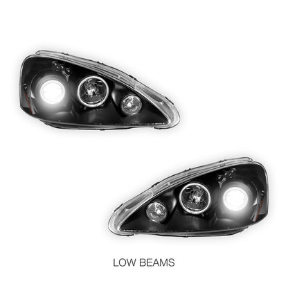 Honda Integra DC5 (2004 - 2006) Black CCFL Angel Eyes Halo Projector Headlights LH + RH