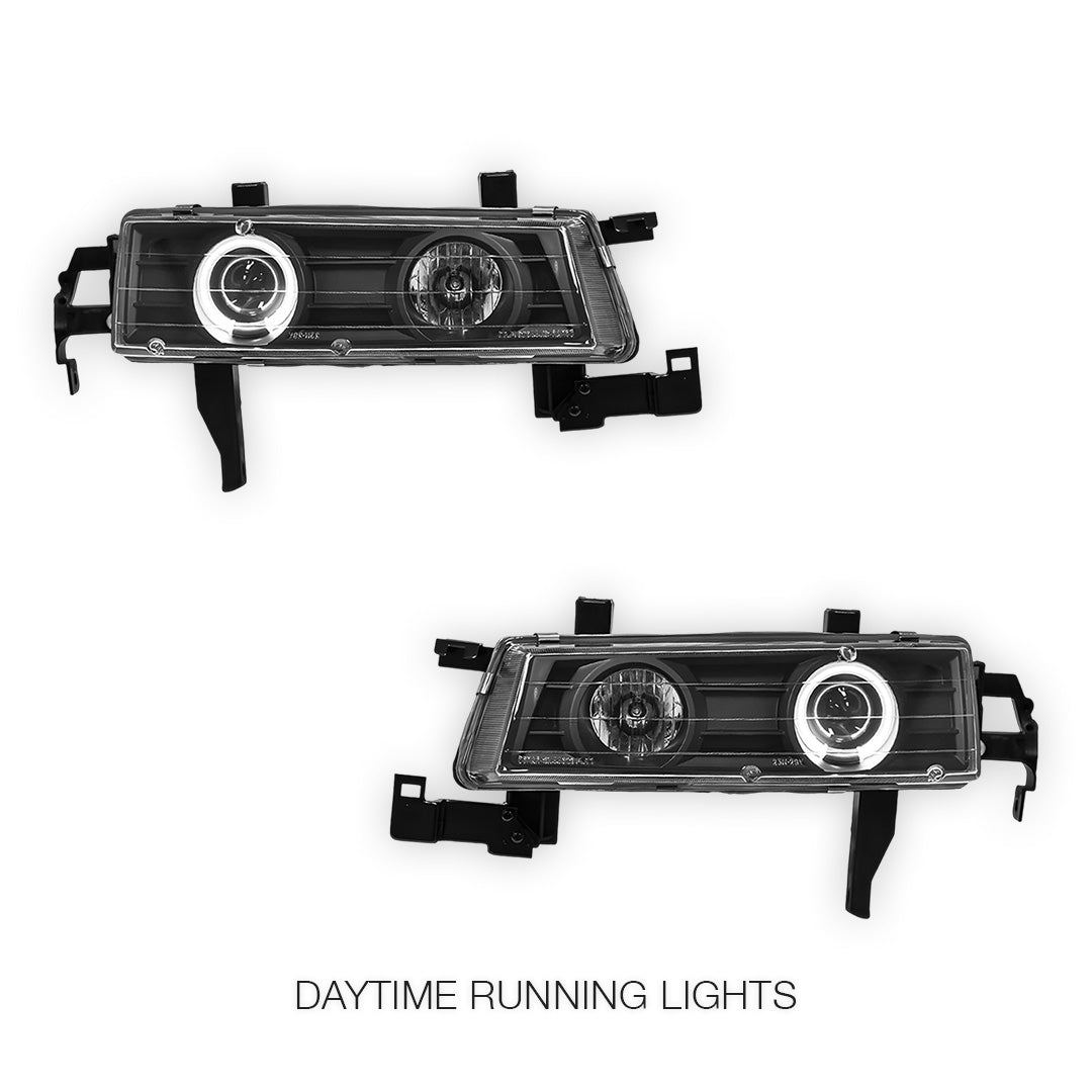 Honda Prelude (1992 - 1996) Black CCFL Angel Eyes Projector Headlights LH + RH