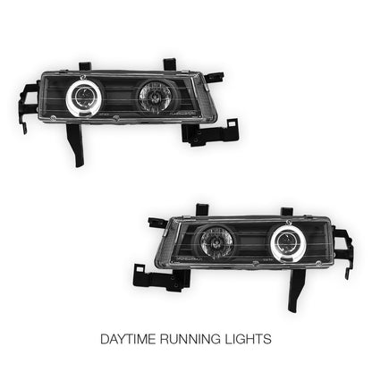 Honda Prelude (1992 - 1996) Black CCFL Angel Eyes Projector Headlights LH + RH