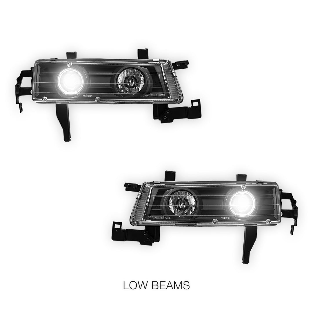 Honda Prelude (1992 - 1996) Black CCFL Angel Eyes Projector Headlights LH + RH