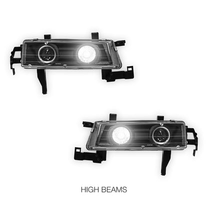 Honda Prelude (1992 - 1996) Black CCFL Angel Eyes Projector Headlights LH + RH