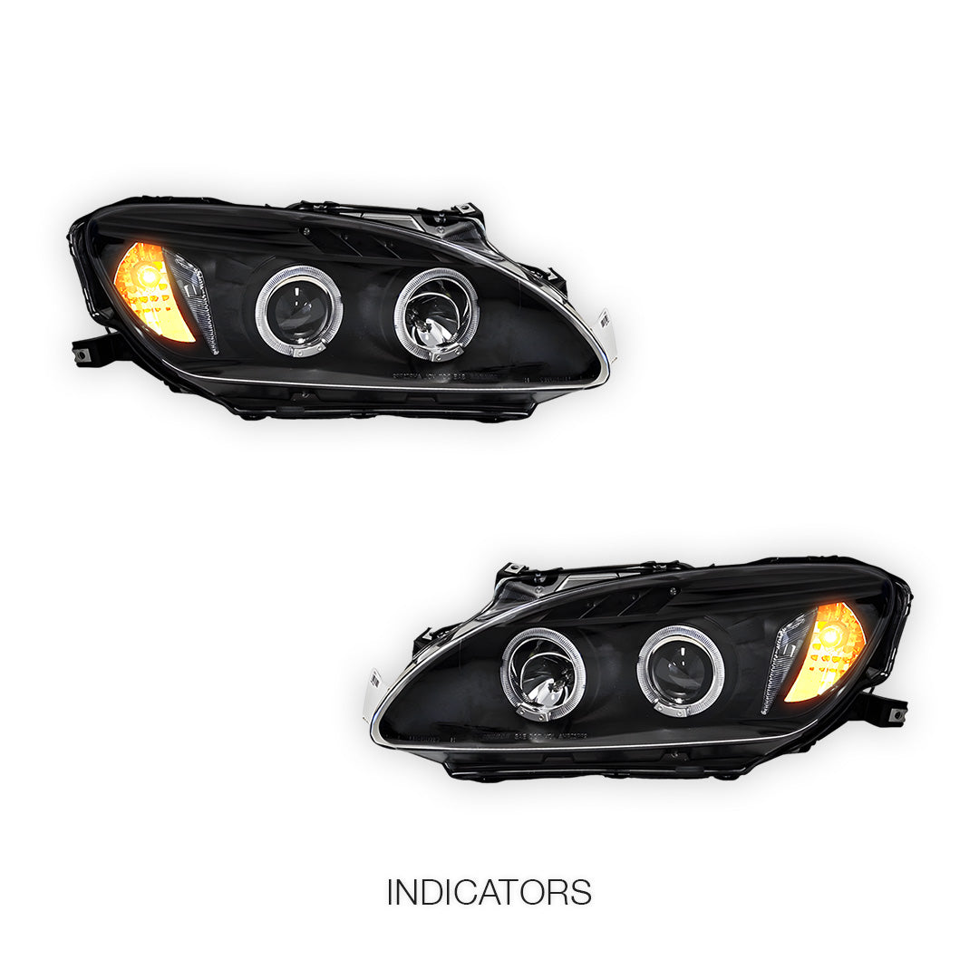 Honda S2000 AP1 Series 1 (1999 - 2001) Black Angel Eyes Projector Headlights LH + RH