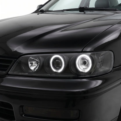 Honda Accord CD (1994 - 1997) Black CCFL Angel Eyes Projector Headlights LH + RH
