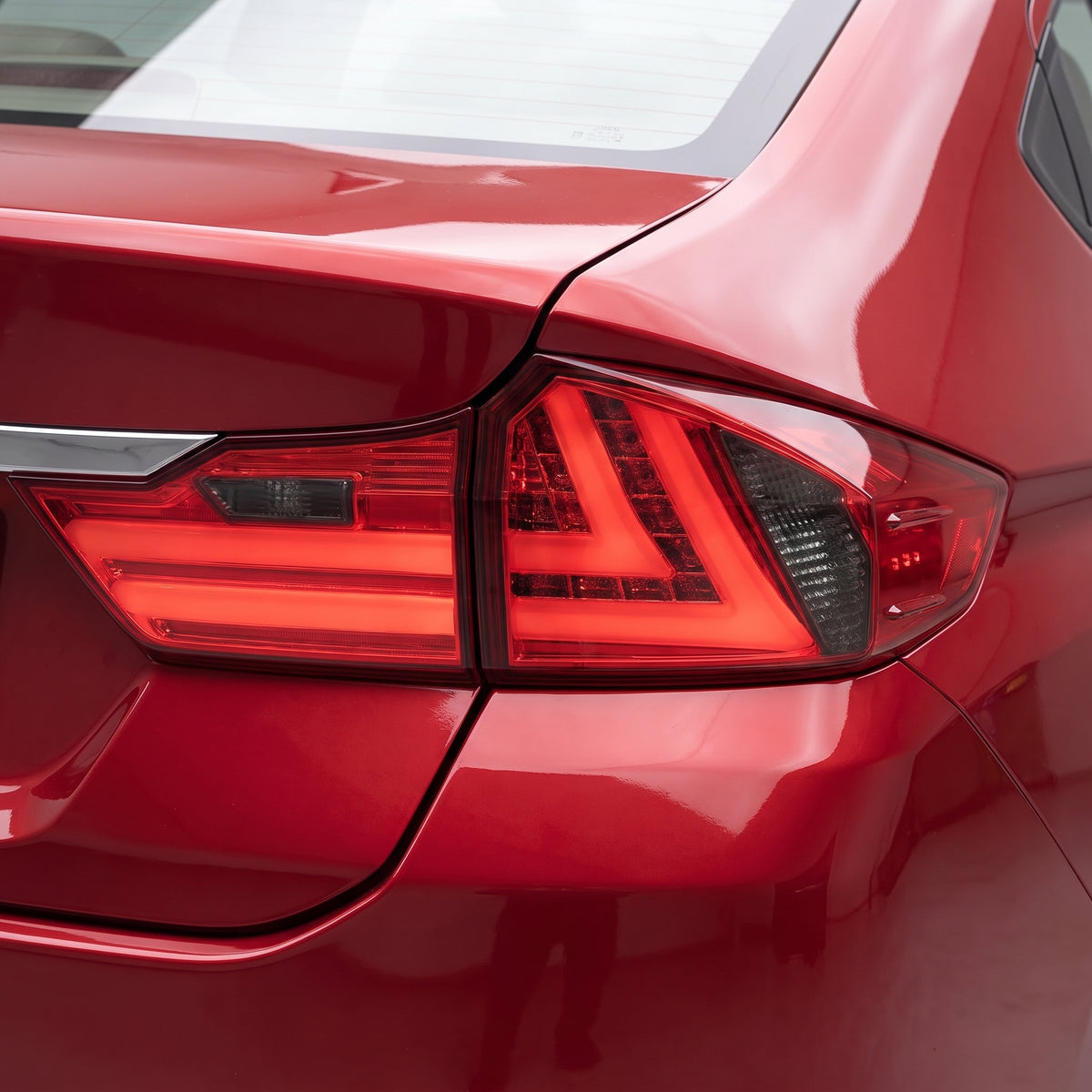 Honda City GM6 (2014 - 2017) Red Smoked LED Tail Lights LH + RH installed