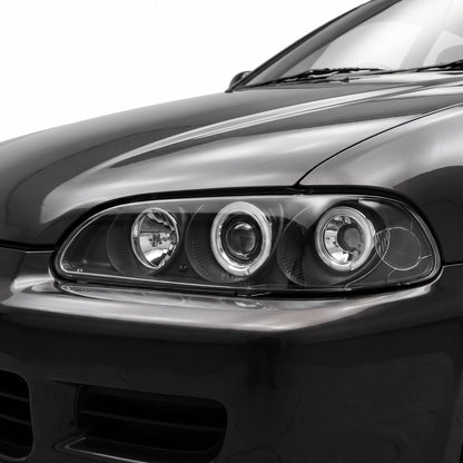 Honda Civic EG (1992 - 1995) LED DRL Angel-Eyes Projector Headlights LH + RH installed