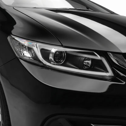 Honda Civic FB (2012 - 2016) 3D DRL Projector Headlights LH + RH installed close-up