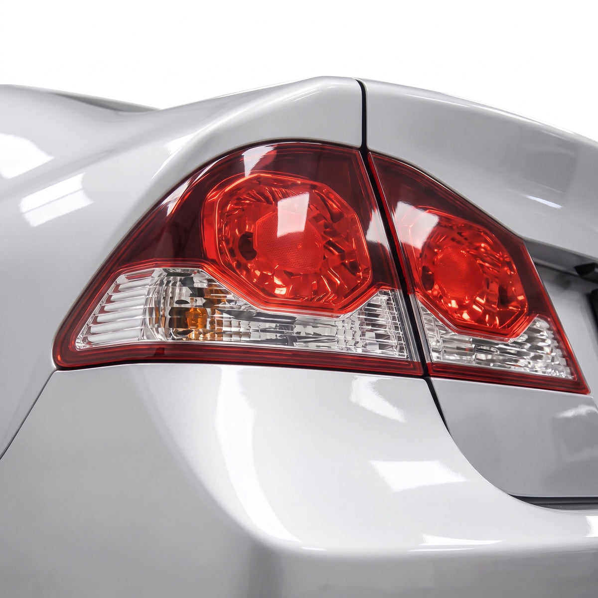 Honda Civic FD Series 2 Sedan (2009 - 2012) Boot Lid Tail Lights LH + RH installed close-up
