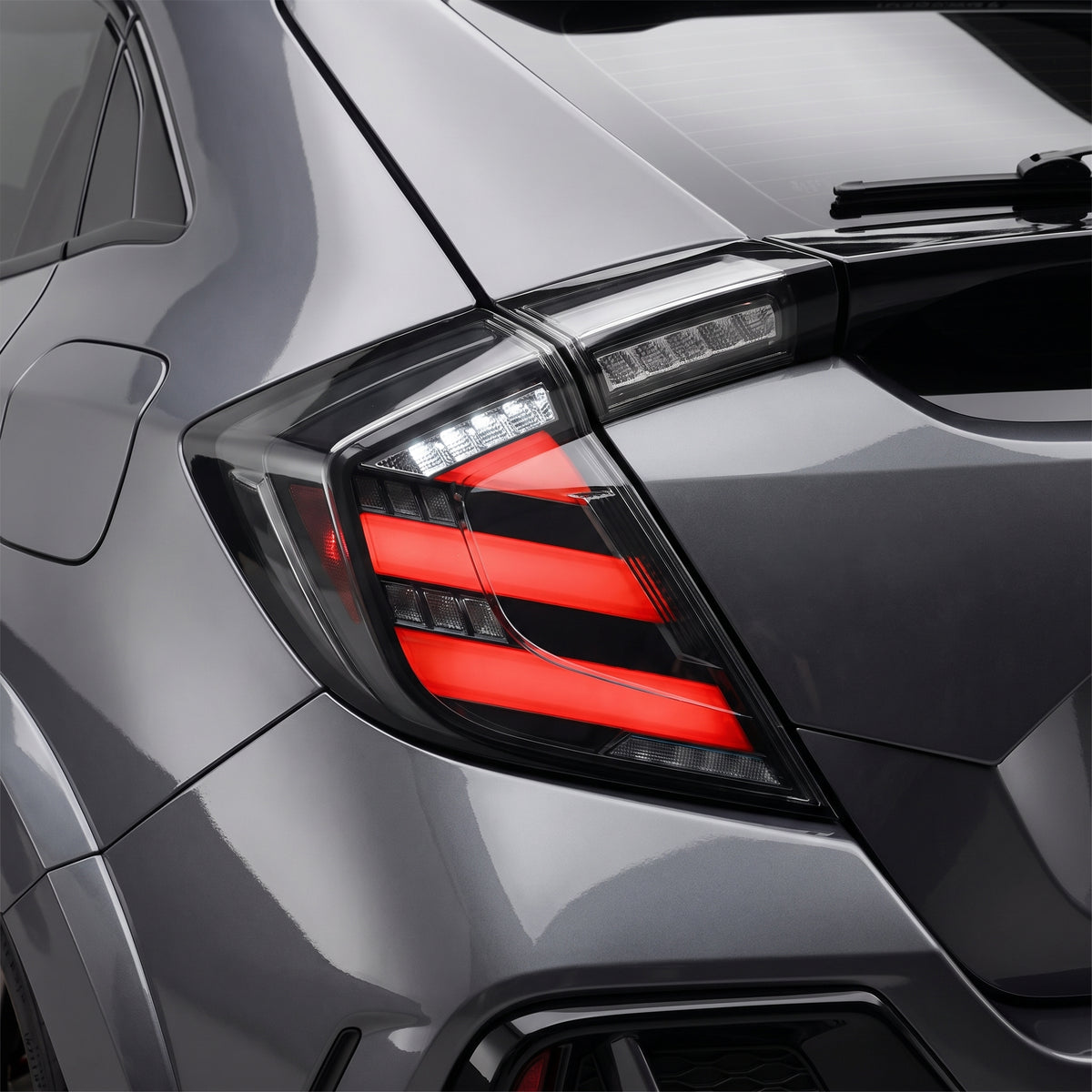 Honda Civic FK7 / FK8 Type R (2016 - 2022) Mugen Style Sequential Clear LED Tail Lights LH + RH installed