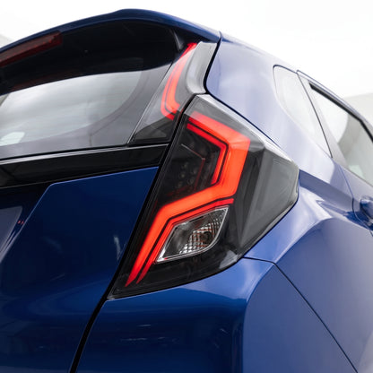 Honda Jazz GF / GK (2014 - 2018) Smoked Sequential LED Tail Lights LH + RH installed close-up