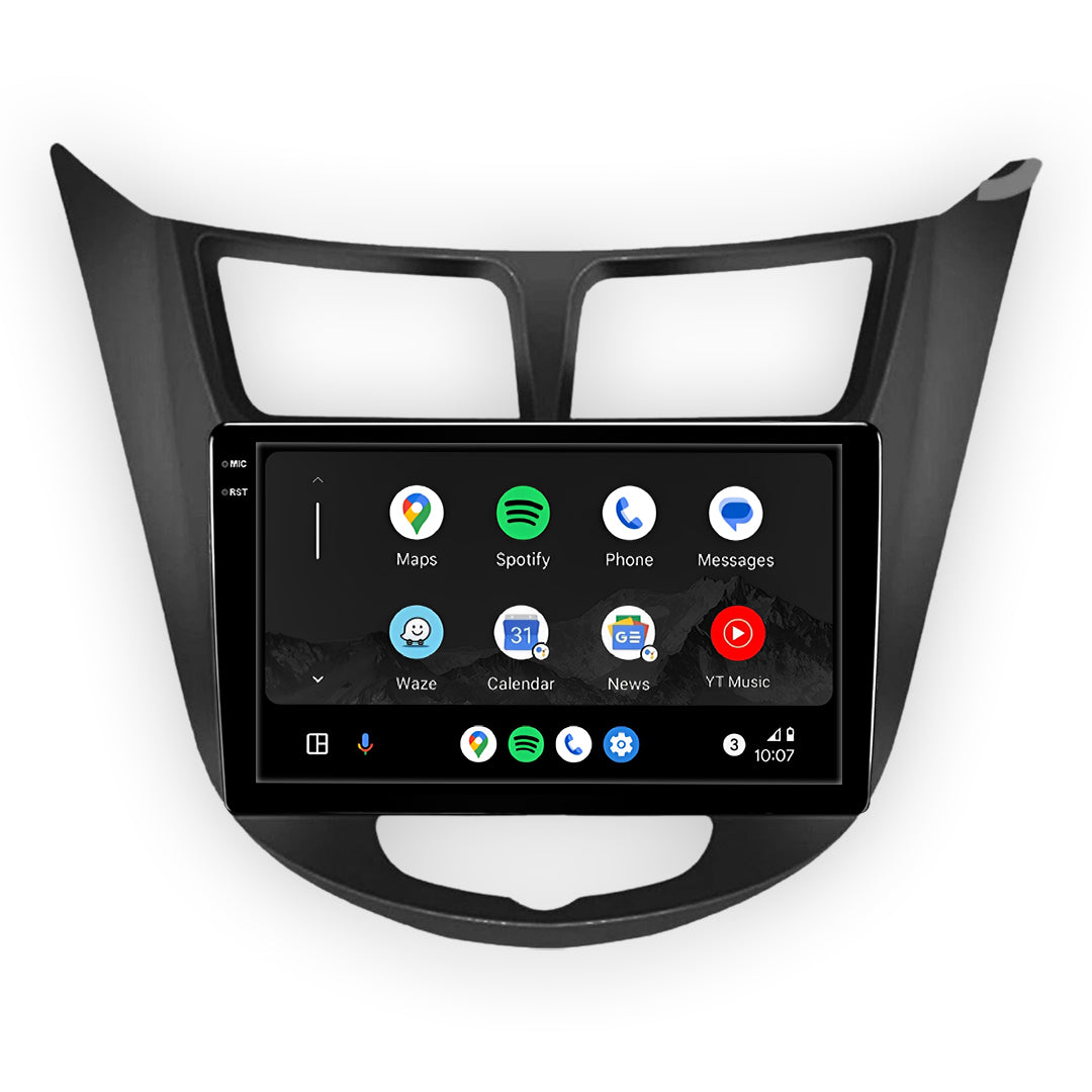 Hyundai Accent RB (2011 - 2020) 9" Double Din Wireless Android 13 Touchscreen Stereo for Apple CarPlay / Android Auto