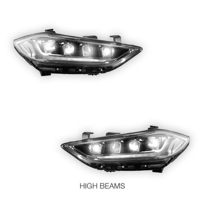 Hyundai Elantra AD Series 1 (2016 - 2017) Black Animation DRL Projector Sequential Headlights LH + RH