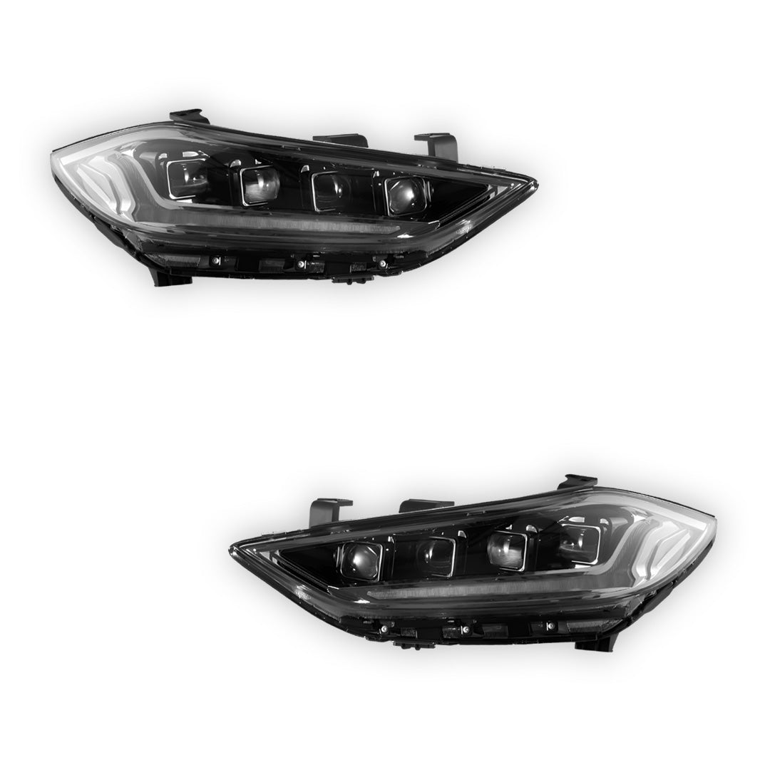 Hyundai Elantra AD Series 1 (2016 - 2017) Black Animation DRL Projector Sequential Headlights LH + RH