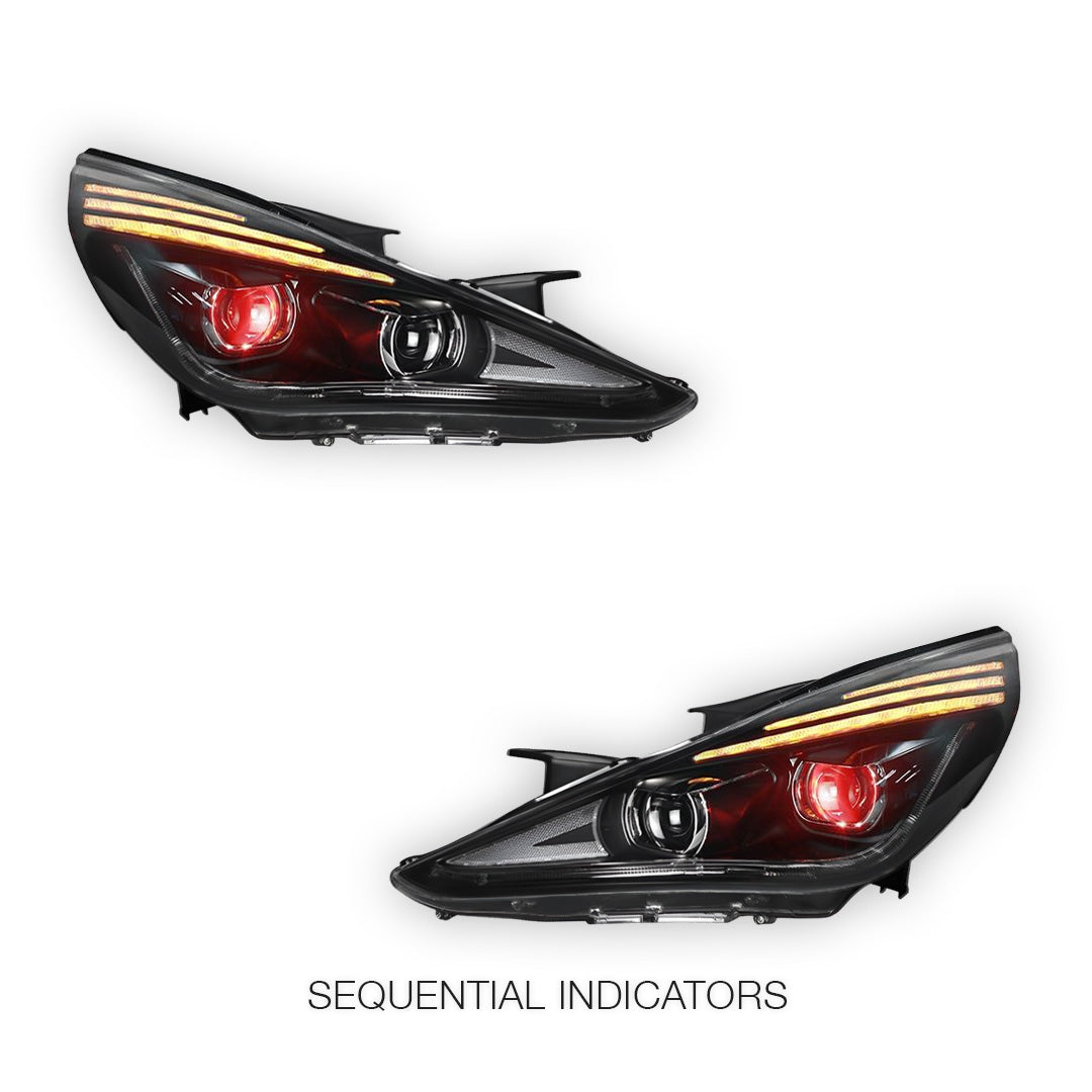 Hyundai Sonata NF (2011 - 2014) Black Animation DRL Sequential Headlights LH + RH