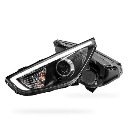 Hyundai ix35 LM (2010 - 2013) Black DRL Dual Beam Projector Headlights LH + RH