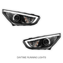Hyundai ix35 LM (2010 - 2013) Black DRL Dual Beam Projector Headlights LH + RH