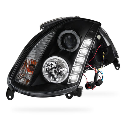 Infiniti G Line G35 Coupe (2003 - 2008) Black LED DRL Projector Headlights LH + RH