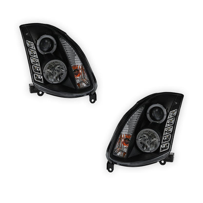 Infiniti G Line G35 Coupe (2003 - 2008) Black LED DRL Projector Headlights LH + RH