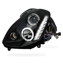 Infiniti G Line G35 Sedan (2001 - 2006) Black LED DRL & Angel Eyes Projector Headlights LH + RH