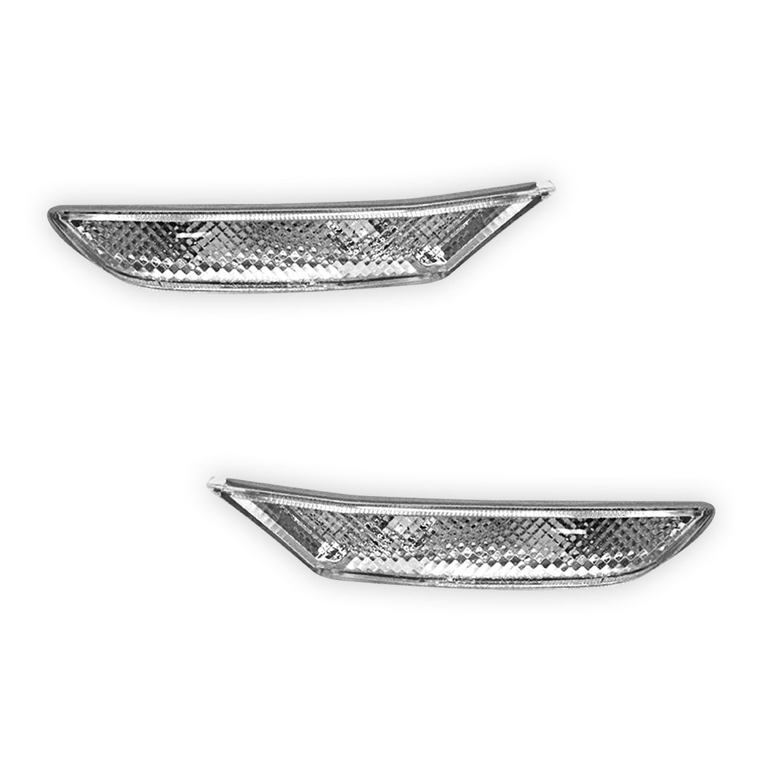 Infiniti G Line G35 (2003 - 2008) Black / Crystal Clear Bumper Side Turn Signal Indicator Lights RH + LH