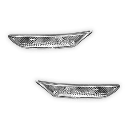 Infiniti G Line G35 (2003 - 2008) Black / Crystal Clear Bumper Side Turn Signal Indicator Lights RH + LH