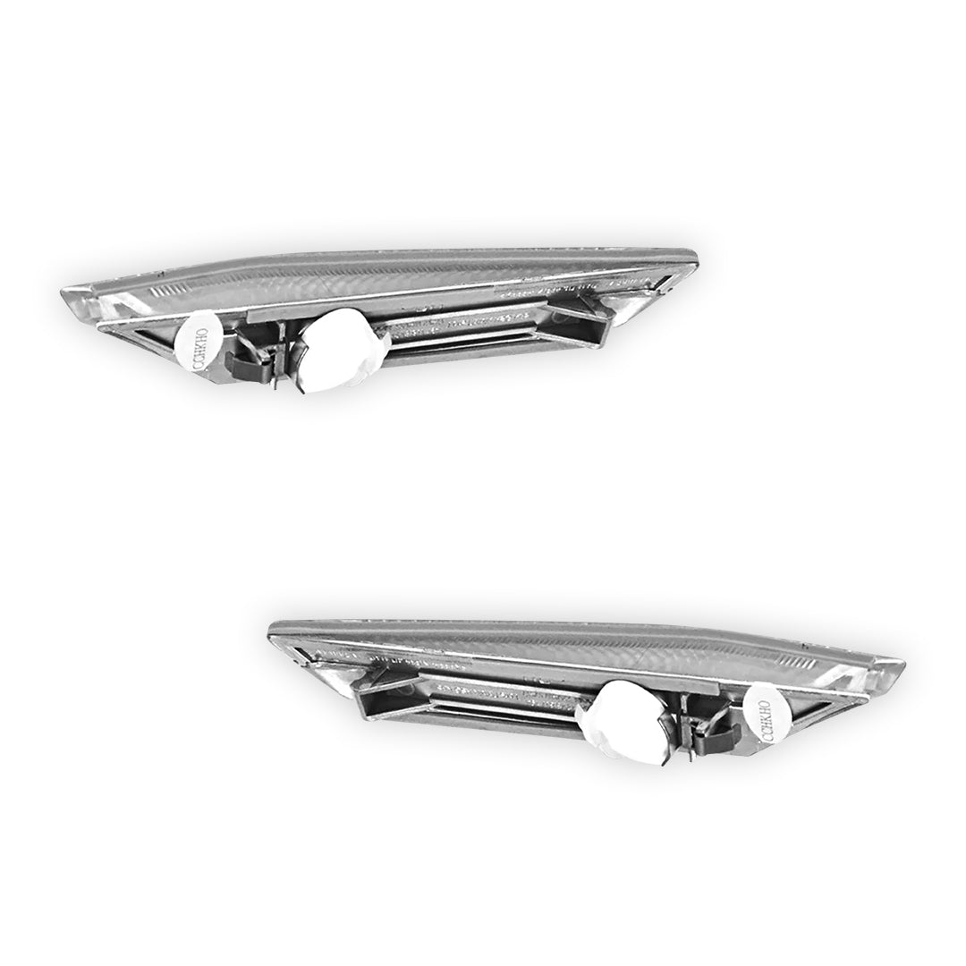 Infiniti G Line G35 (2003 - 2008) Black / Crystal Clear Bumper Side Turn Signal Indicator Lights RH + LH