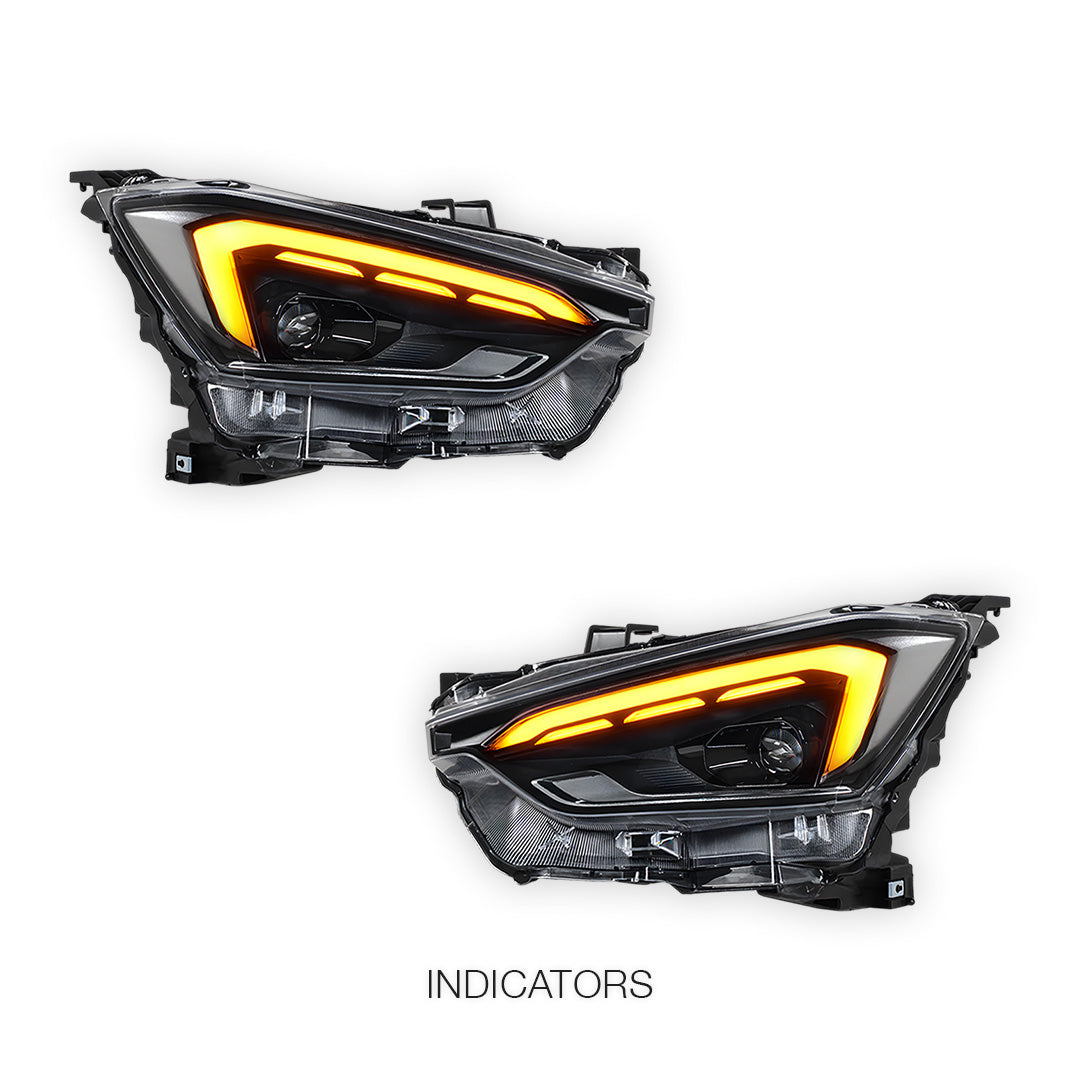 Isuzu D-MAX RG Ute (2020 - 2024) Black MY24 Update Style FULL LED Headlights LH + RH