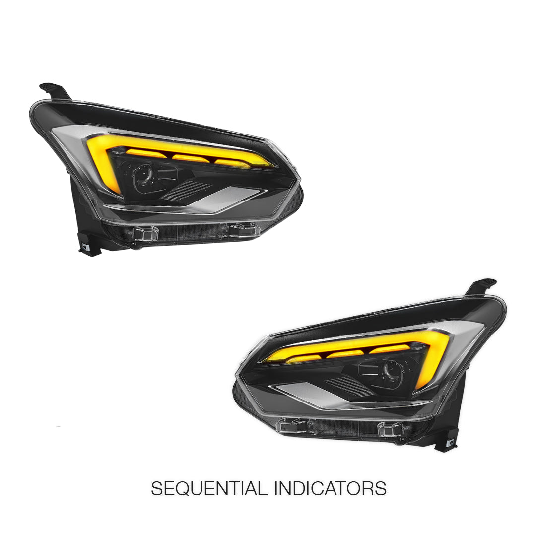 Isuzu D-MAX RT Ute (2017 - 2020) Black MY24 Update Style FULL LED Headlights LH + RH