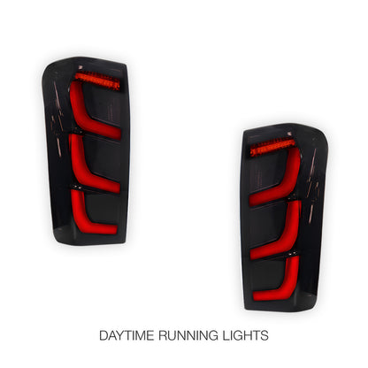 Isuzu D-MAX RT (2012 - 2019) Smoked Black Full LED V2 Tail Lights LH + RH