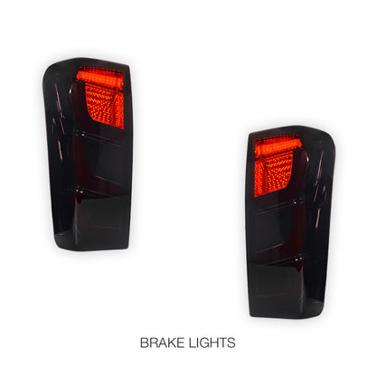 Isuzu D-MAX RT (2012 - 2019) Smoked Black Full LED V2 Tail Lights LH + RH