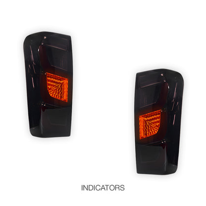 Isuzu D-MAX RT (2012 - 2019) Smoked Black Full LED V2 Tail Lights LH + RH