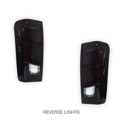 Isuzu D-MAX RT (2012 - 2019) Smoked Black Full LED V2 Tail Lights LH + RH
