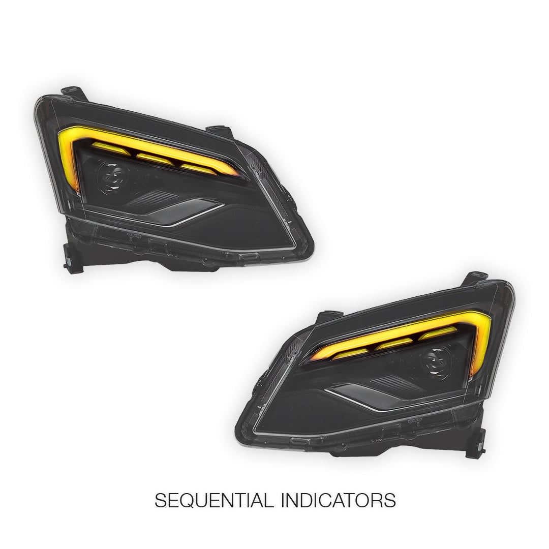 Isuzu D-MAX Ute (2012 - 2016) Black MY24 Update Style FULL LED Headlights LH + RH