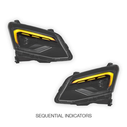 Isuzu D-MAX Ute (2012 - 2016) Black MY24 Update Style FULL LED Headlights LH + RH