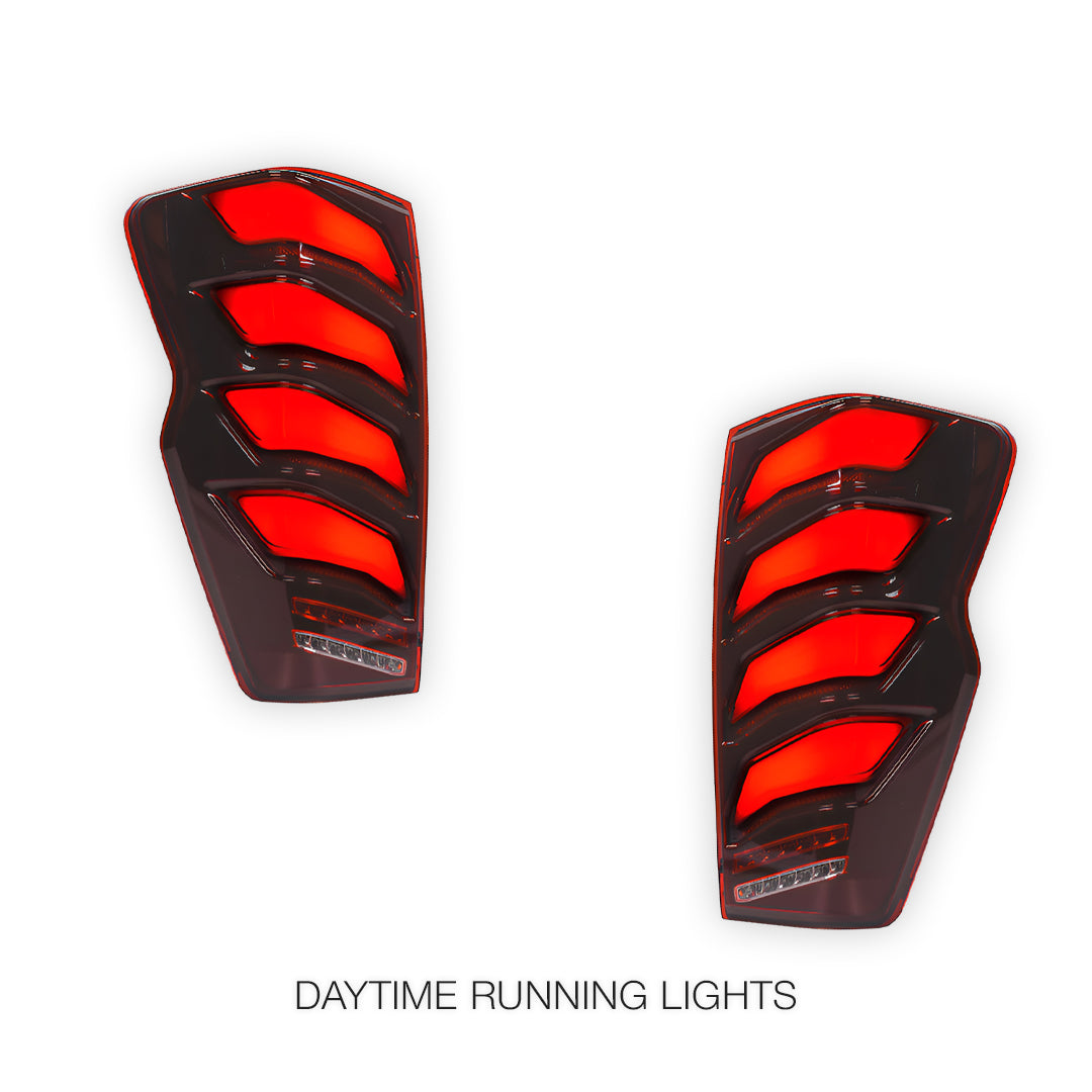 Isuzu D-Max RG (2020 - 2024) Sequential Smoked Full Red LED Tail Lights LH + RH