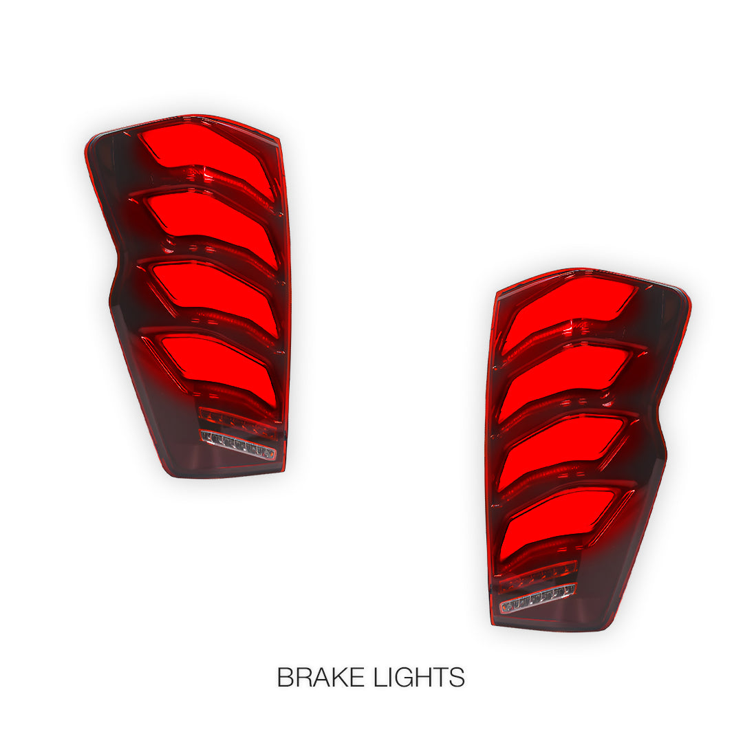 Isuzu D-Max RG (2020 - 2024) Sequential Smoked Full Red LED Tail Lights LH + RH