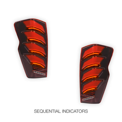 Isuzu D-Max RG (2020 - 2024) Sequential Smoked Full Red LED Tail Lights LH + RH