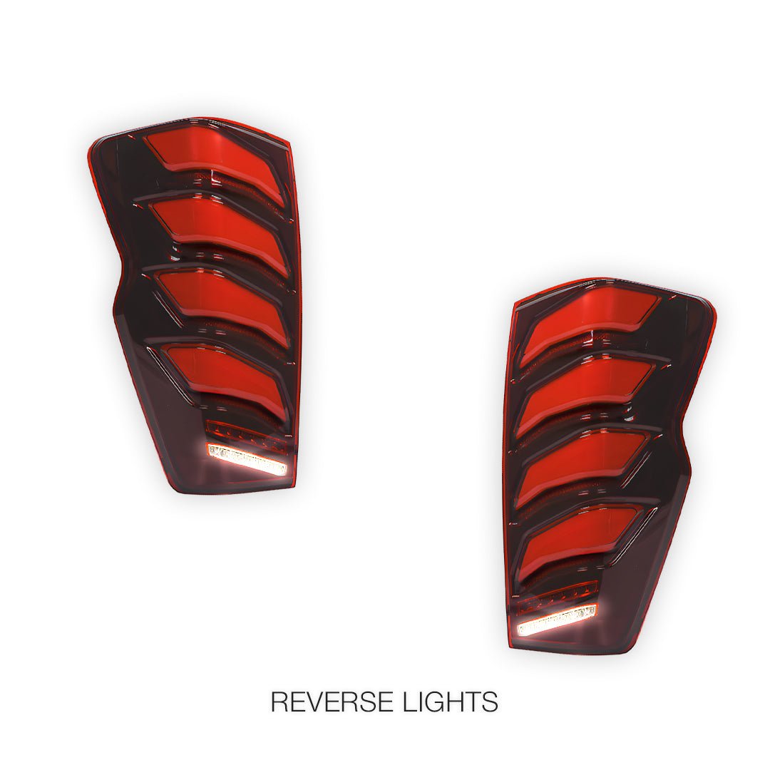 Isuzu D-Max RG (2020 - 2024) Sequential Smoked Full Red LED Tail Lights LH + RH