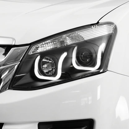 Isuzu D-MAX RT (2012 - 2016) 3D LED Stripe DRL Projector Headlights LH + RH