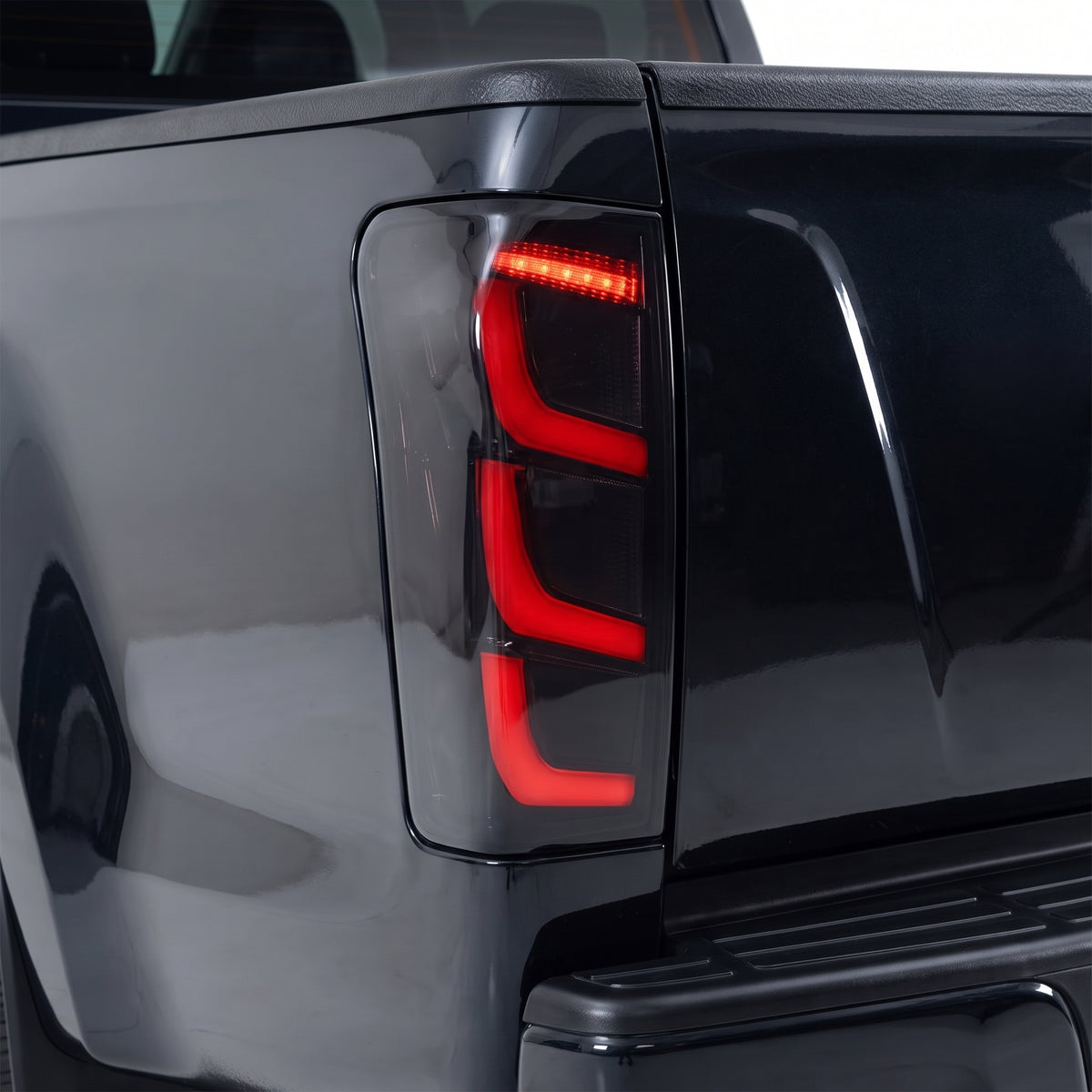 Isuzu D-MAX RT (2012 - 2019) Smoked Black Full LED V2 Tail Lights LH + RH installed