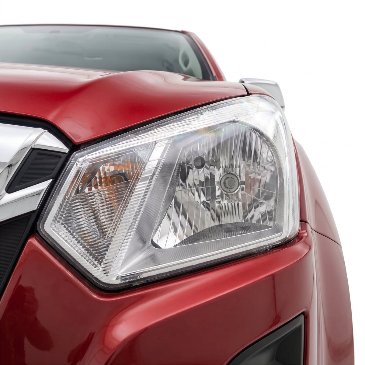 Isuzu D-Max RT (2016 - 2020) Halogen Non-Projector Headlights LH + RH installed close-up