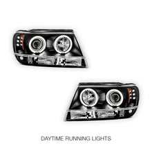 Jeep Grand Cherokee WJ (1999 - 2004) Black CCFL Angel Eyes Projector Headlights LH + RH